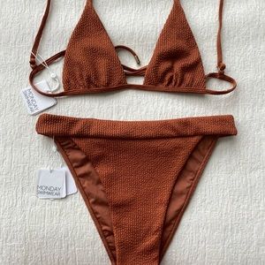 Monday Swimwear Argentina swim bottom and Barbados swim top